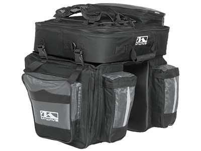 Велосумка-штаны на багажник M-Wave L, трехобъемная с верхним съемным рюкзаком, 62 л - фото 13242