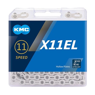 Цепь велосипедная KMC - X11EL 1/2" x 11/128", 118 звеньев, серебристая, 11 скоростей - фото 13617