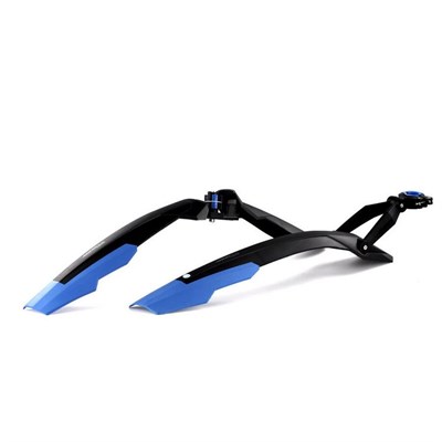 Крылья для велосипеда Simpla ADHD Long для 27.5"-29" с амортизаторами, к-т, быстросъемные,  черно - синий. - фото 13876