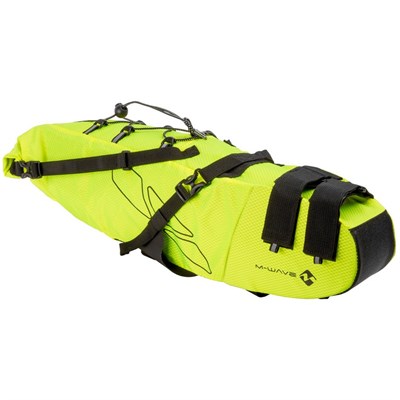 Велосумка под седло для байкпакинга M-WAVE Rough Ride Saddle L, 11 литров, 100% влагозащита, желтая - фото 13904