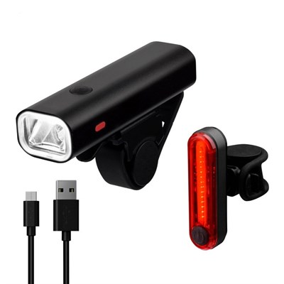 Комплект фонарей Briviga USB bike light set EBL-3304+EBL-3303, перед 400 лм + задний 30 лм. USB. - фото 14319