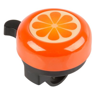 Велозвонок M-WAVE Orange Bella 3D, "апельсин", D-55 мм, пластик/сталь - фото 14579