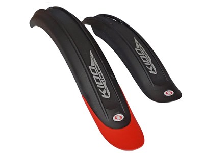 Крылья для велосипеда детские Simpla KIDO SDL 20" - для велосипедов 20", черные с красным наконечником  - фото 14784