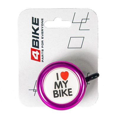 Велозвонок 4BIKE BB3202 алюминий+пластик, D-54мм, розовый - фото 15003