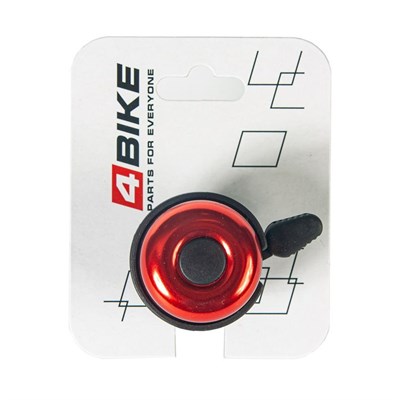 Велозвонок 4BIKE BB3207 алюминий+пластик, D-40мм, красный - фото 15034