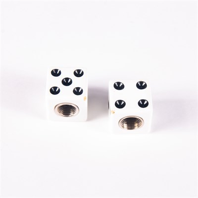Колпачок для камер AV 4BIKE V11 белый, дизайн "Кубик", пластик., в упаковке 2 штуки - фото 16246