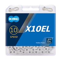 Цепь велосипедная KMC - X10EL 1/2" x 11/128", 114 звеньев, серебристая. 10 скоростей