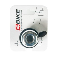 Велозвонок 4BIKE BB3207 алюминий+пластик, D-40мм, серебристый