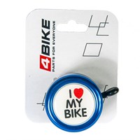 Велозвонок 4BIKE BB3202 алюминий+пластик, D-54мм, голубой