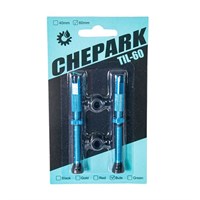 Ниппель Chepark бескамерный presta 60мм синий анодированный (пара)