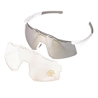 Очки солнцезащитные Enlee E-300, белая оправа, сменные серые линзы