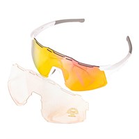 Очки солнцезащитные Enlee E-300, белая оправа, сменные золотисто-оранжевые линзы