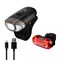 Комплект фонарей Briviga USB bike light set EBL-039+EBL-2265A, перед 380 лм + задний 40 лм. - фото 12982